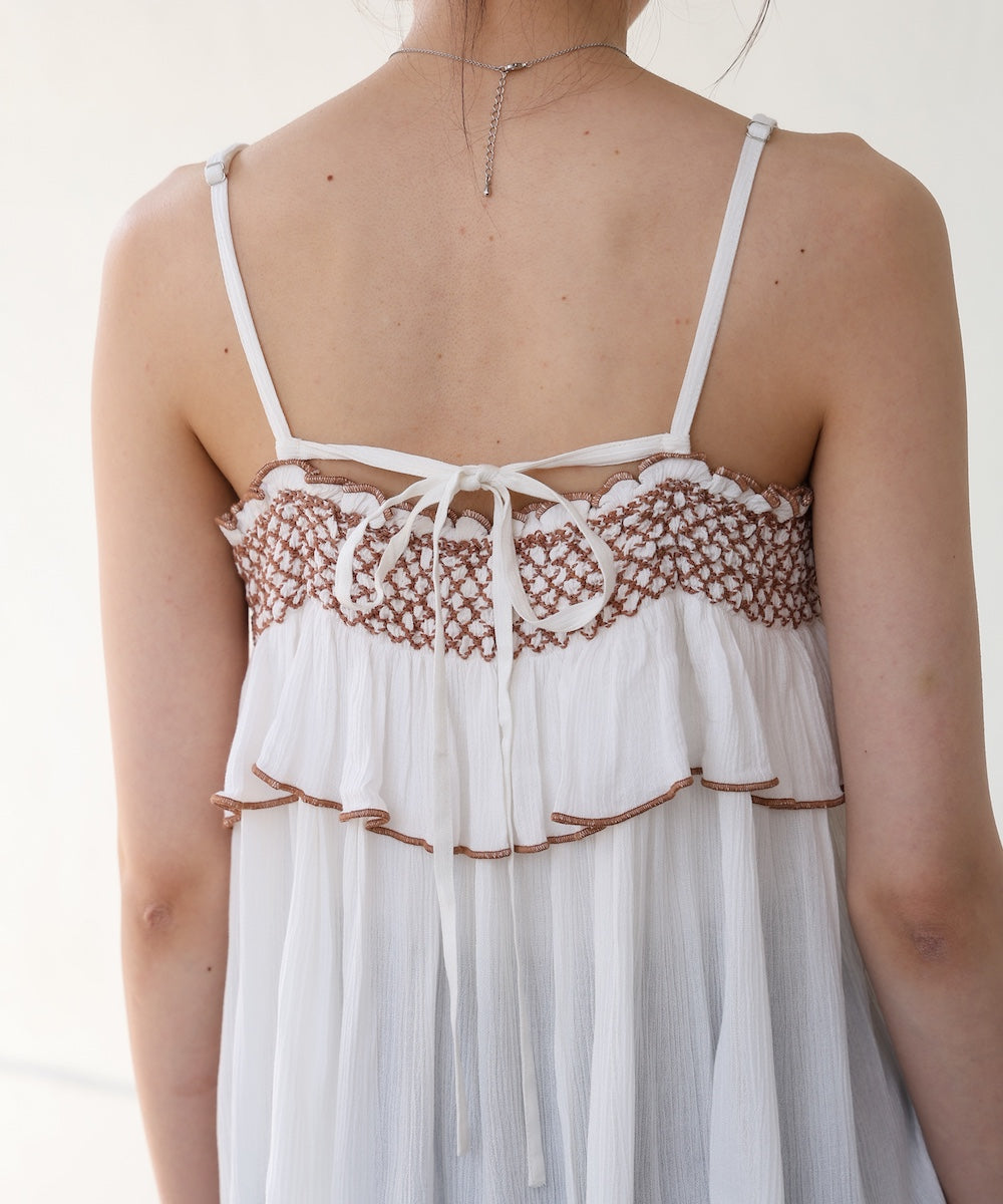 レーヨンクレープスモッキングキャミソール