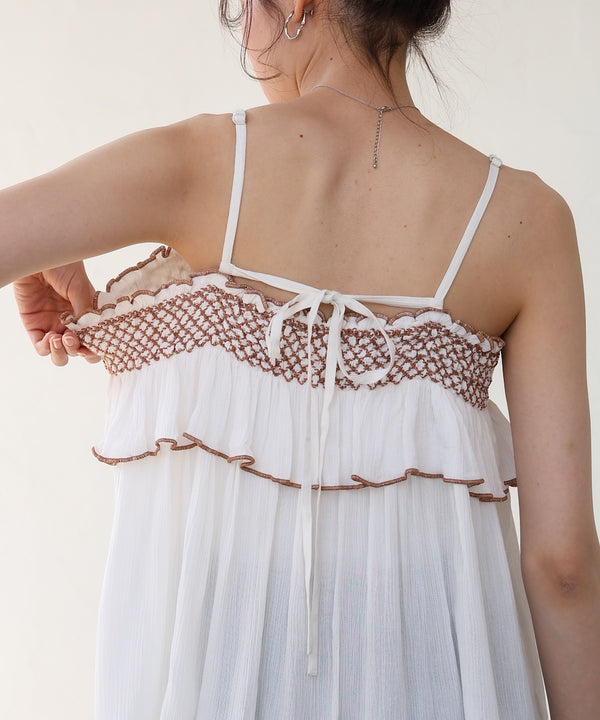 レーヨンクレープスモッキングキャミソール