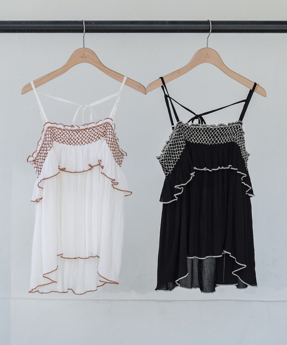 レーヨンクレープスモッキングキャミソール