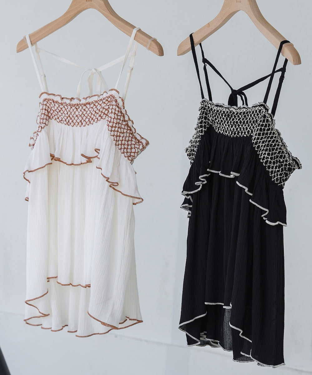 レーヨンクレープスモッキングキャミソール