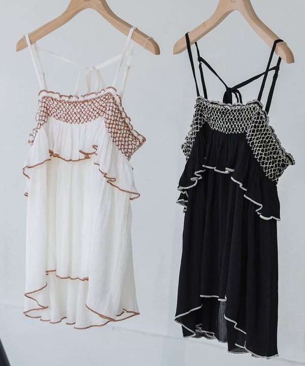 レーヨンクレープスモッキングキャミソール