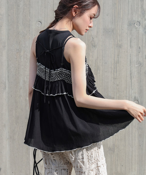 レーヨンクレープスモッキングキャミソール