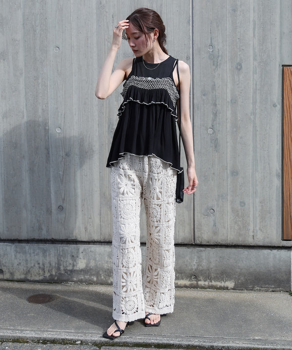 レーヨンクレープスモッキングキャミソール