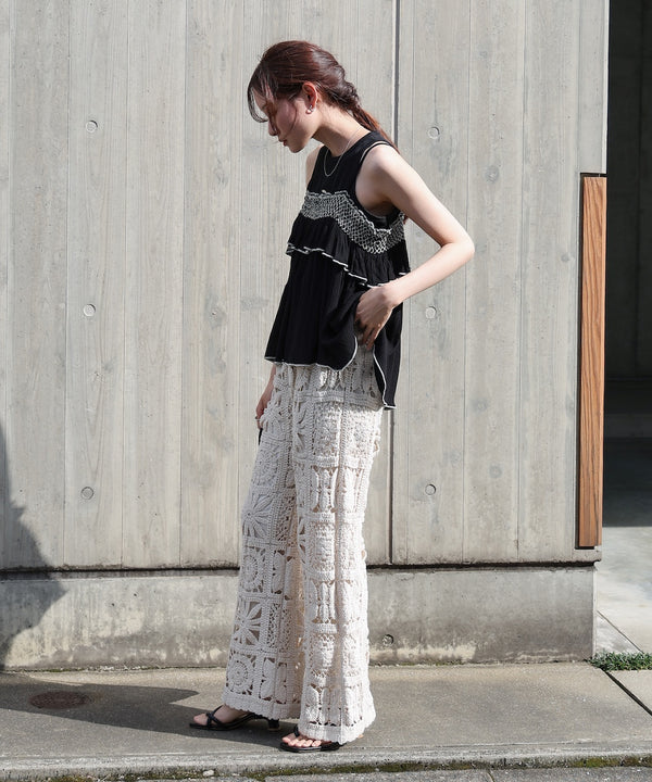 レーヨンクレープスモッキングキャミソール