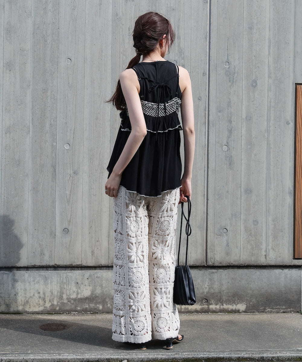 レーヨンクレープスモッキングキャミソール