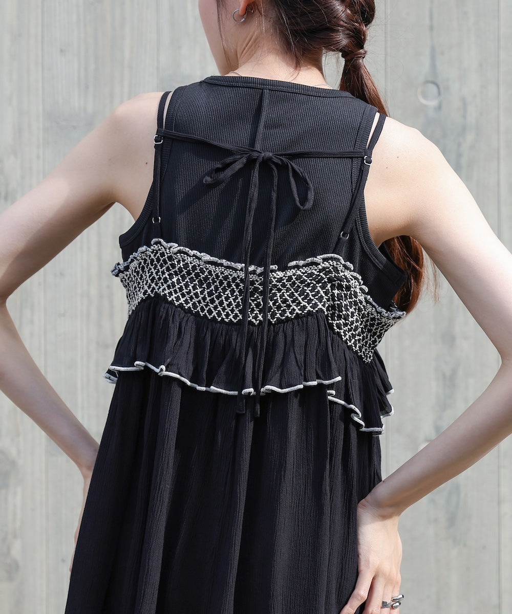 レーヨンクレープスモッキングキャミソール