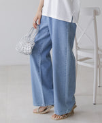 【S・M・Lサイズ展開】ウエスト切替デニムパンツ