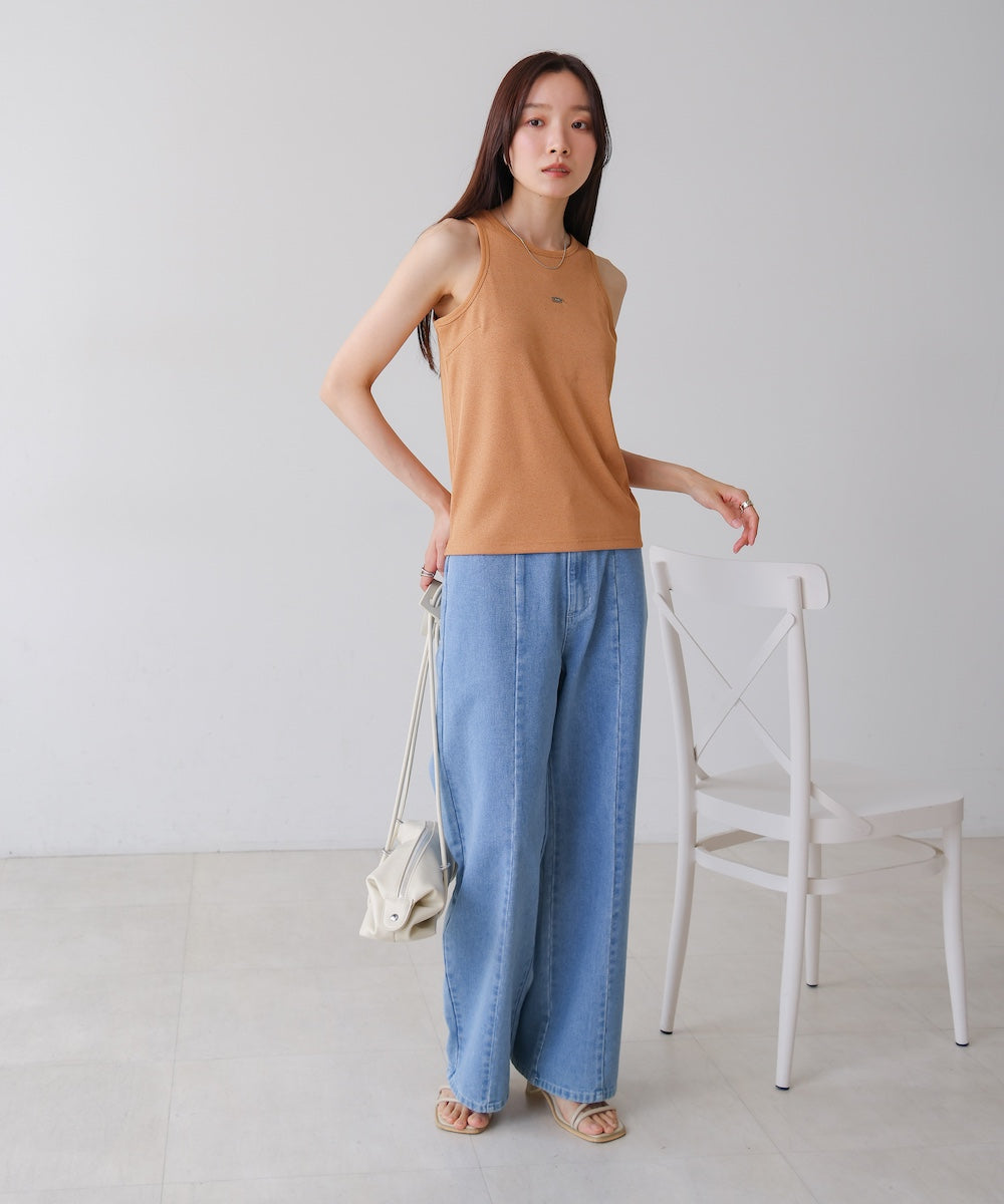 【S・M・Lサイズ展開】ウエスト切替デニムパンツ