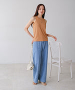 【S・M・Lサイズ展開】ウエスト切替デニムパンツ