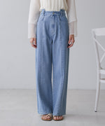 【S・M・Lサイズ展開】ウエスト切替デニムパンツ