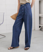 【S・M・Lサイズ展開】ウエスト切替デニムパンツ