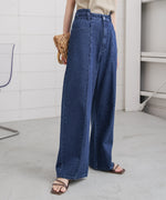 【S・M・Lサイズ展開】ウエスト切替デニムパンツ