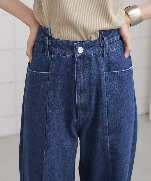 【S・M・Lサイズ展開】ウエスト切替デニムパンツ