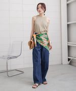 【S・M・Lサイズ展開】ウエスト切替デニムパンツ