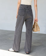 【S・M・Lサイズ展開】ウエスト切替デニムパンツ