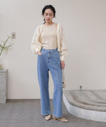 【S・M・Lサイズ展開】ウエスト切替デニムパンツ