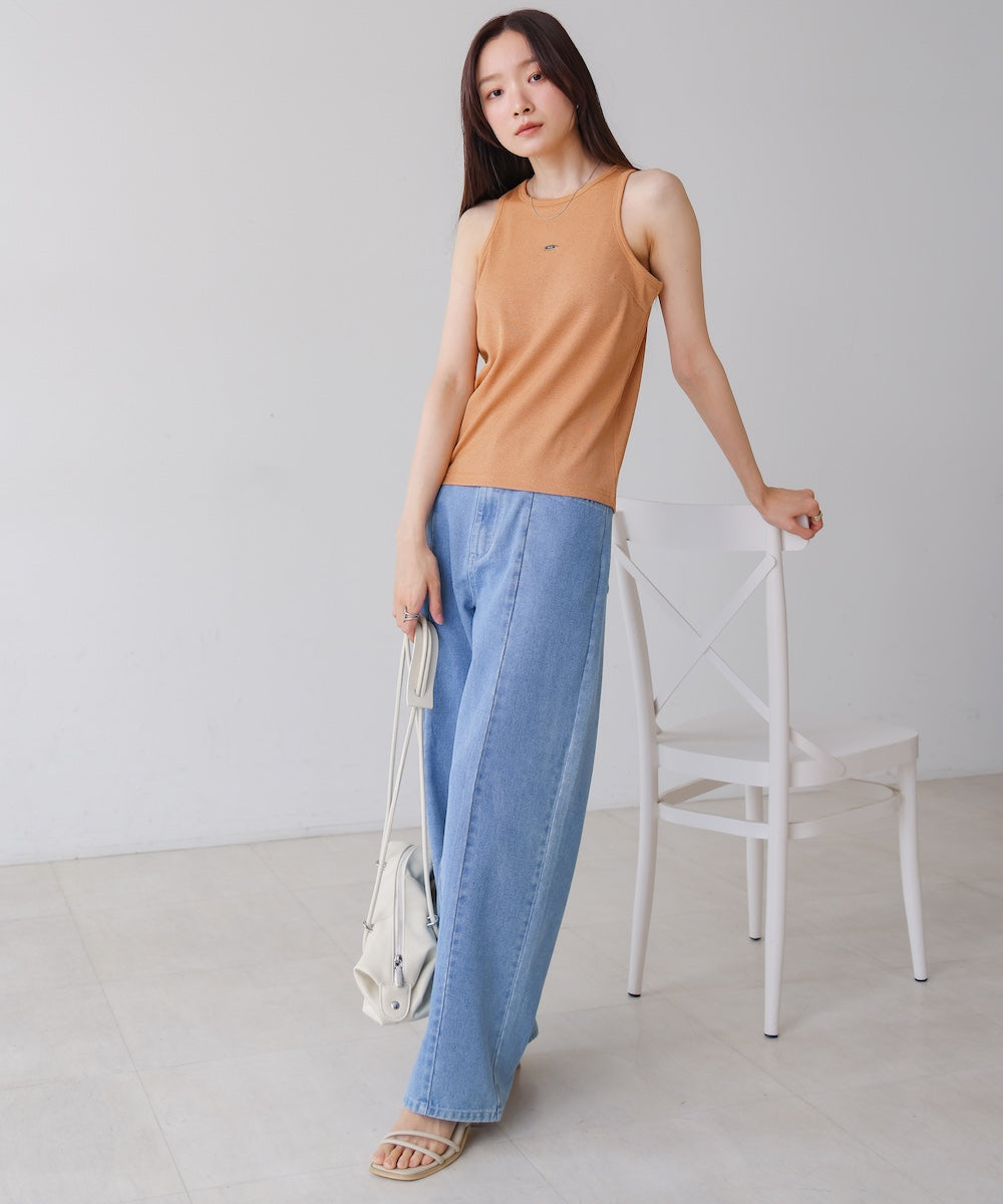 【S・M・Lサイズ展開】ウエスト切替デニムパンツ