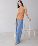 【S・M・Lサイズ展開】ウエスト切替デニムパンツ