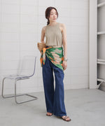 【S・M・Lサイズ展開】ウエスト切替デニムパンツ