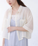 シアーショートシャツブラウス