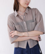 シアーショートシャツブラウス