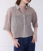 シアーショートシャツブラウス