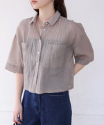 シアーショートシャツブラウス