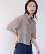 シアーショートシャツブラウス