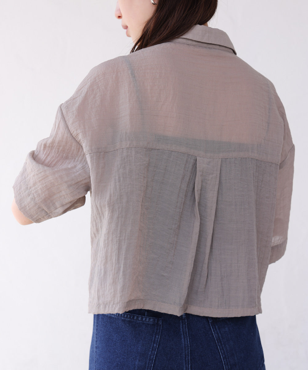 シアーショートシャツブラウス