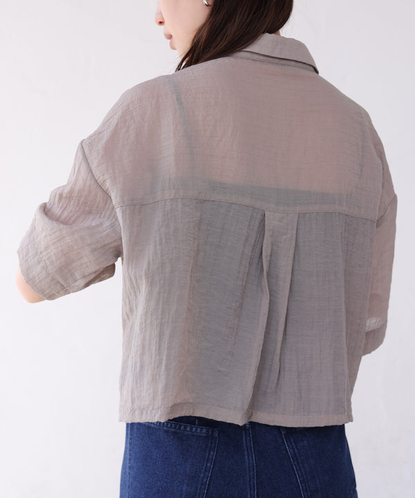 シアーショートシャツブラウス