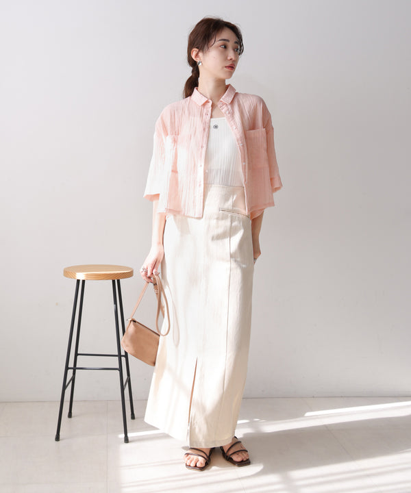 シアーショートシャツブラウス