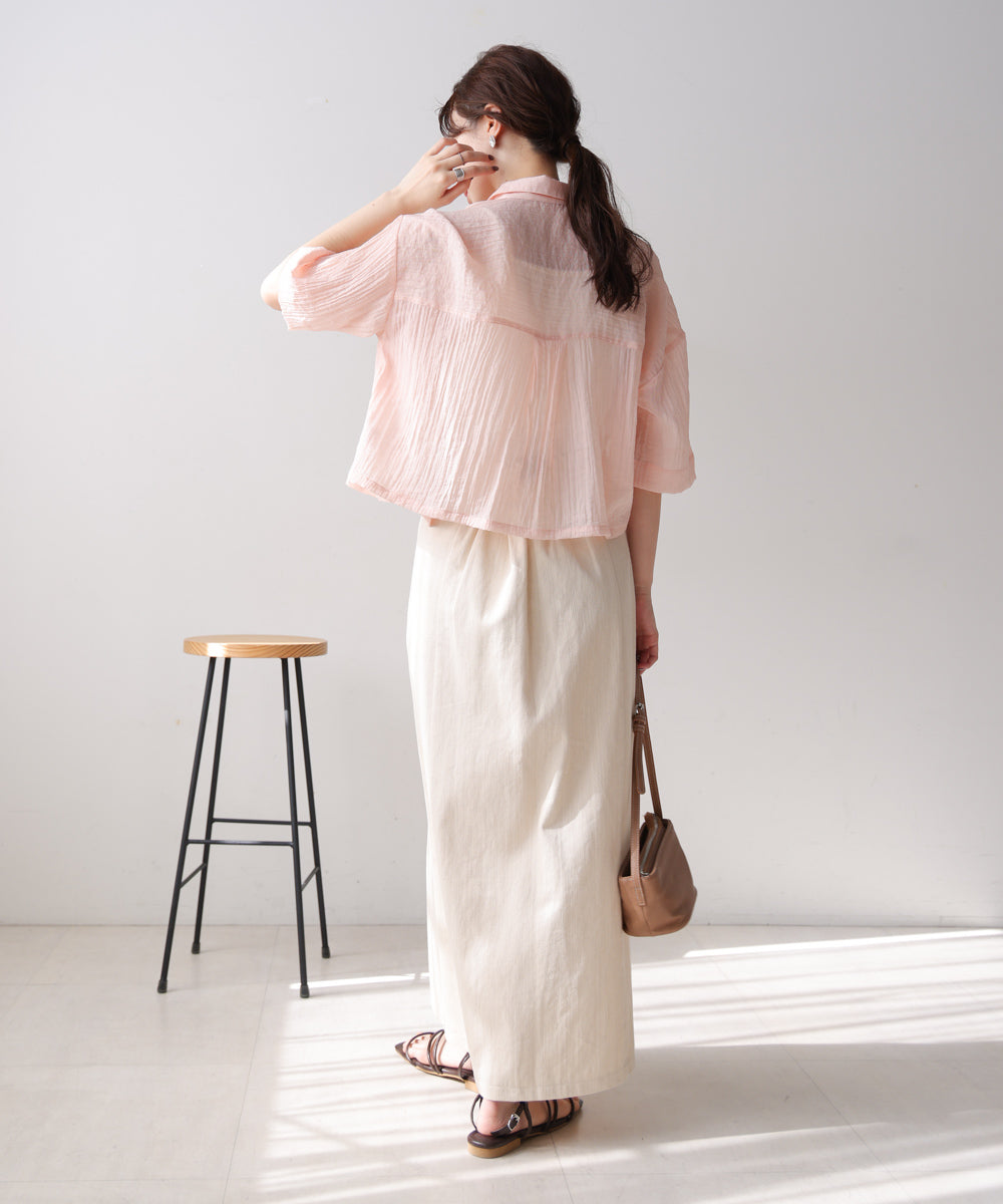 シアーショートシャツブラウス