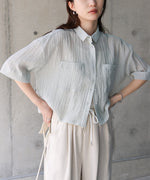 シアーショートシャツブラウス