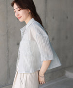 シアーショートシャツブラウス