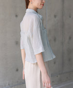 シアーショートシャツブラウス