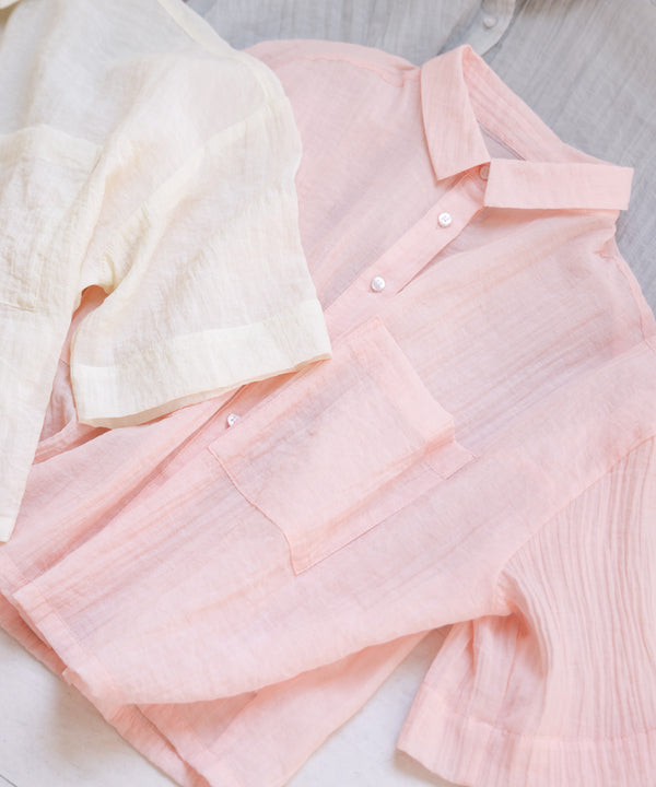 シアーショートシャツブラウス