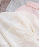 シアーショートシャツブラウス