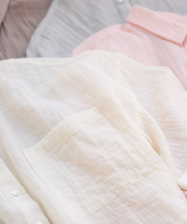 シアーショートシャツブラウス