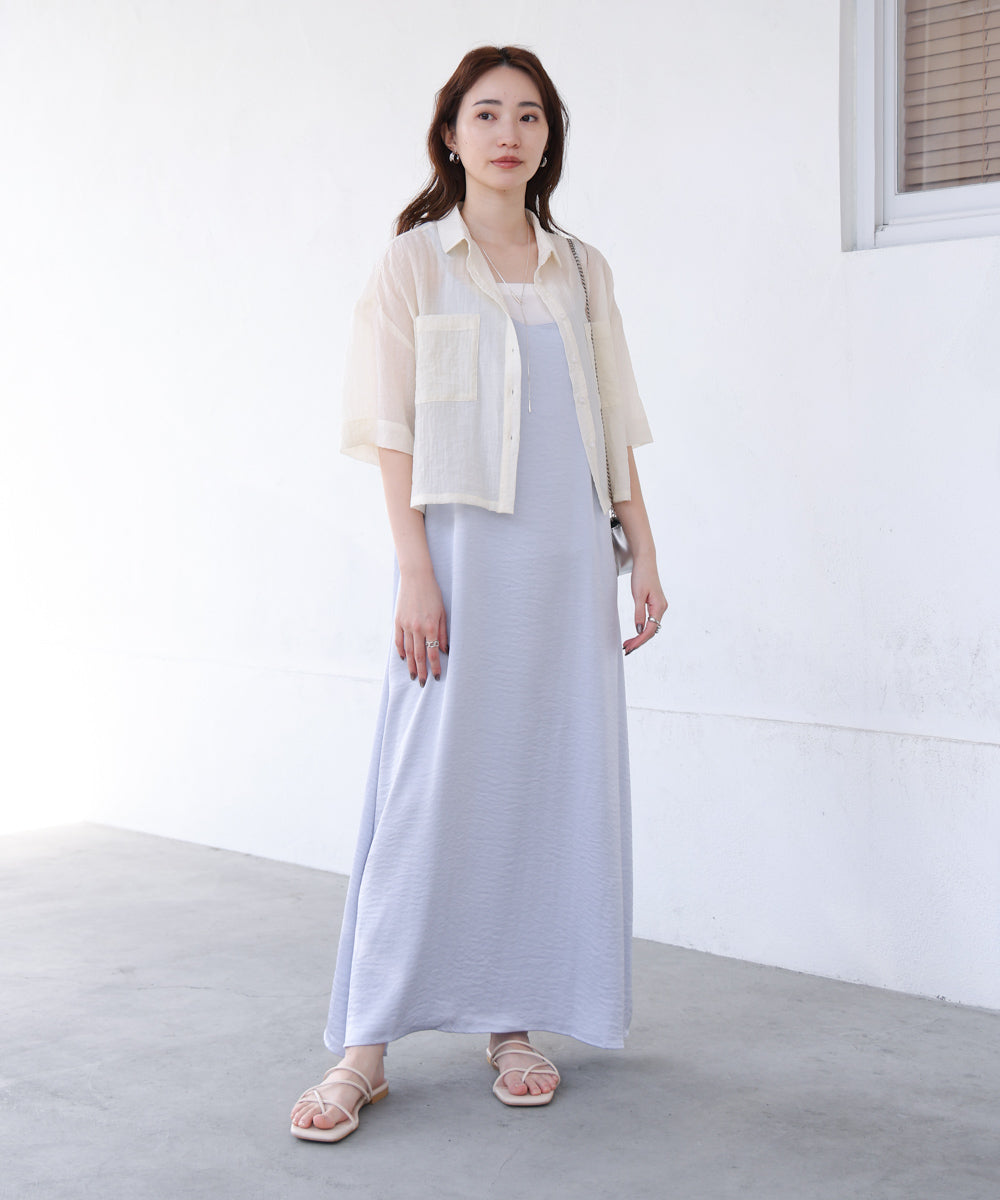 シアーショートシャツブラウス