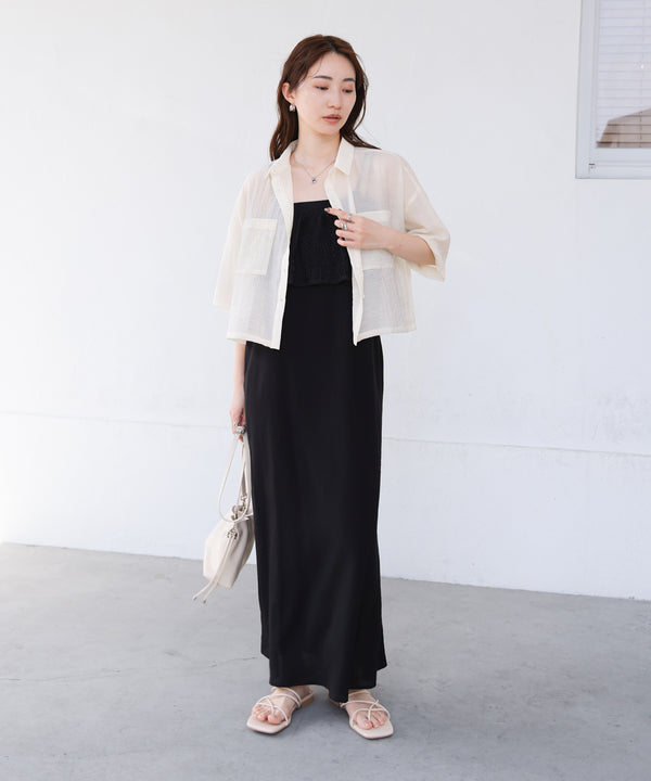 シアーショートシャツブラウス