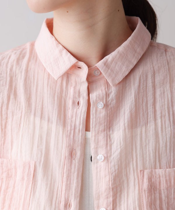 シアーショートシャツブラウス