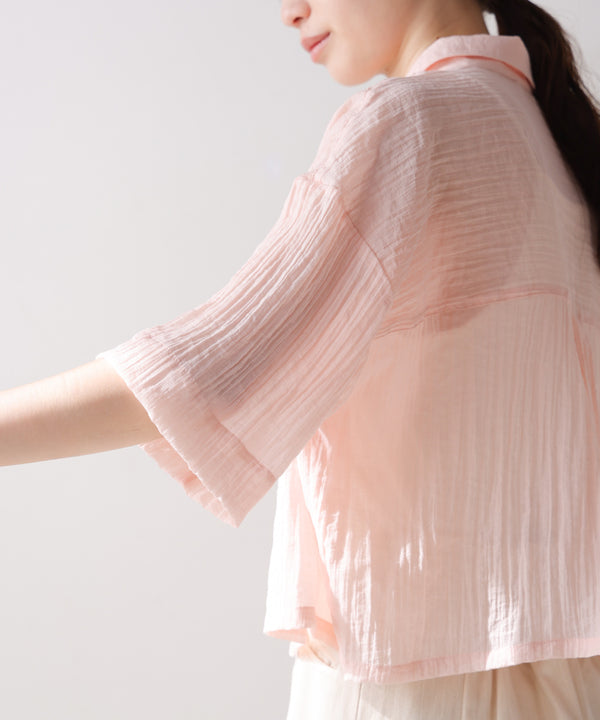 シアーショートシャツブラウス