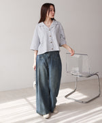 オープンカラーハーフスリーブシャツ