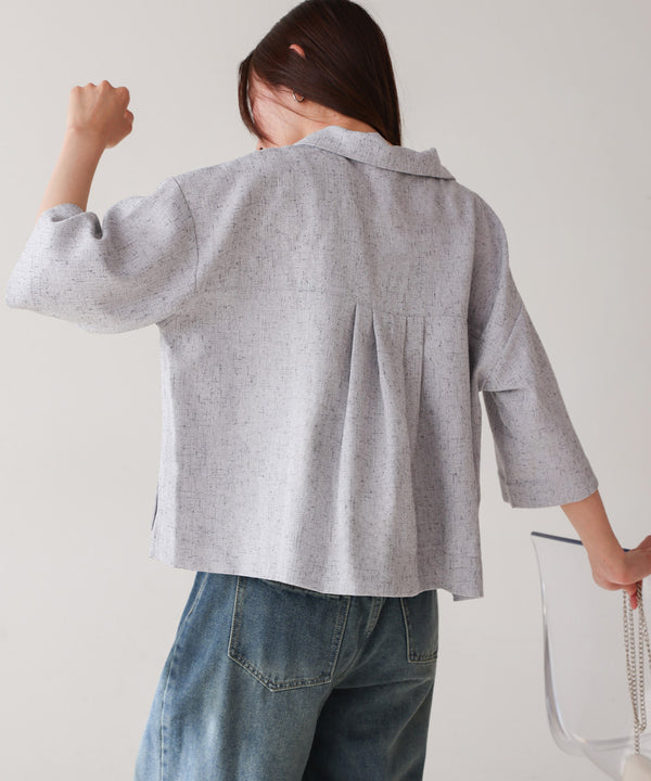 オープンカラーハーフスリーブシャツ