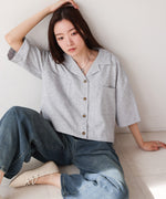 オープンカラーハーフスリーブシャツ