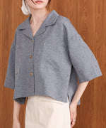 オープンカラーハーフスリーブシャツ