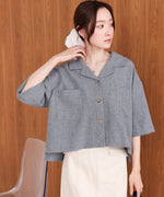 オープンカラーハーフスリーブシャツ