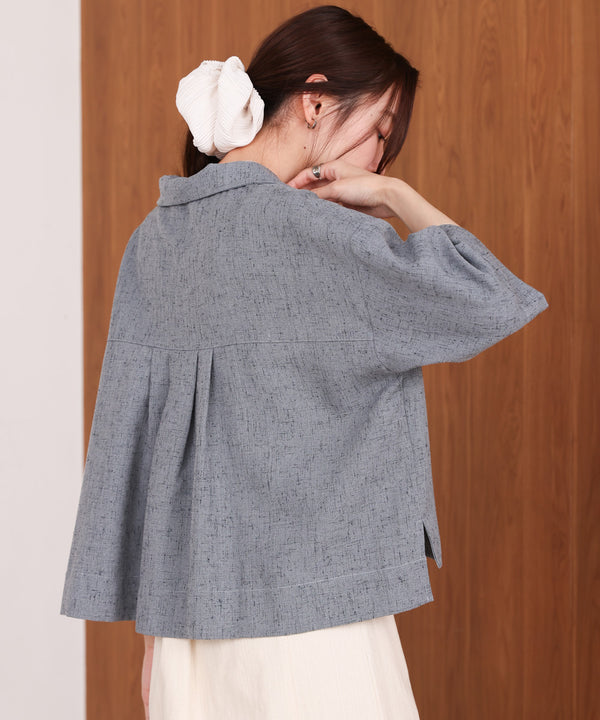 オープンカラーハーフスリーブシャツ