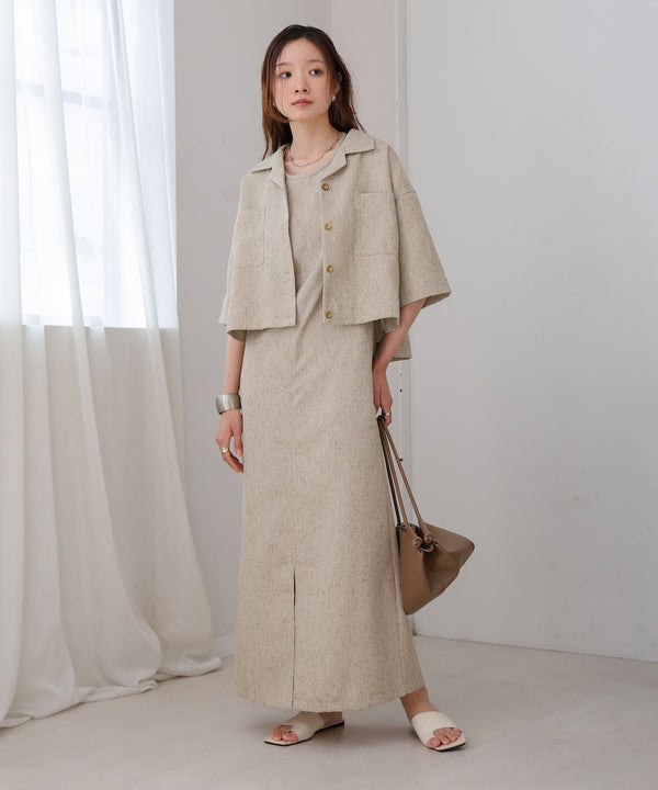 オープンカラーハーフスリーブシャツ