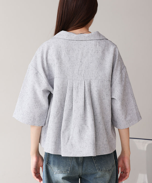 オープンカラーハーフスリーブシャツ